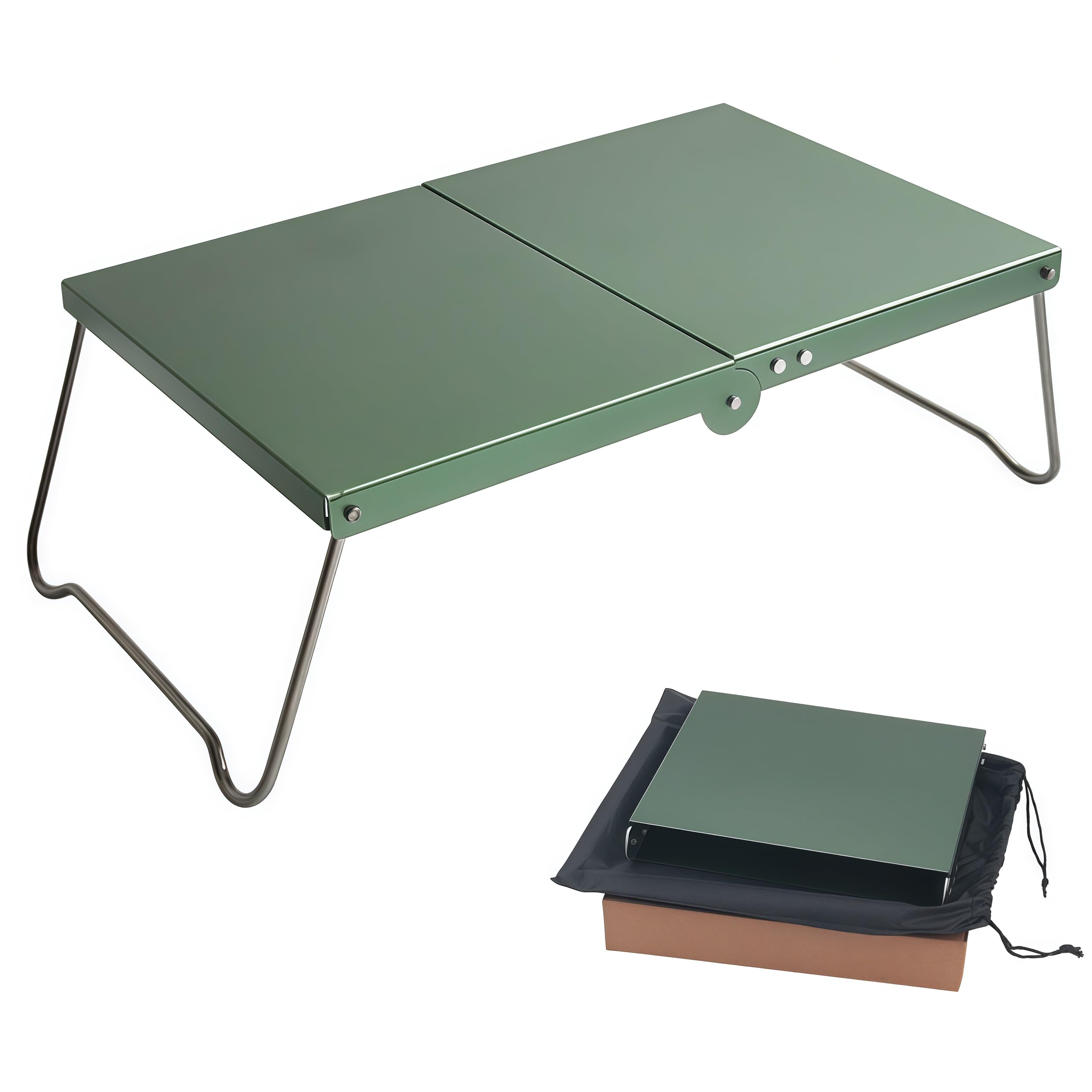 

HZT Мини Складной Кемпинг с Хранением Алюминиевый Сплав Без Сборки Открывается и Закрывается за 1 20 кг Вес для и Автомобильного Кемпинга Стол, Легкий, Компактный, зелёный