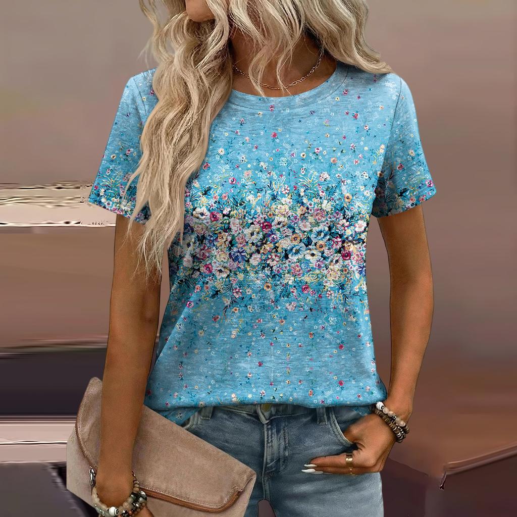 Women's Loose-Fit Fashionable Casual Printed T-Shirt