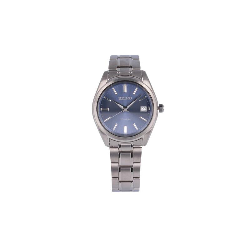 SEIKO Waterproof Quartz Titanium Strap Men s Watch Blue Dial SUR371P синий