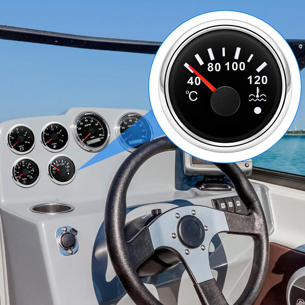 7-color Backlight LED Digital Water Temp Meter With Coolant Temperature Sensors Digital Pointer Car Gauge With Alarm