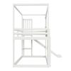 Bunk Bed Children's Bed 90*200 Cm House-Shaped Frame with Windows, Irregular Multicolor Railing Design, with Slide and Safety Ladder, Loft Bed, White