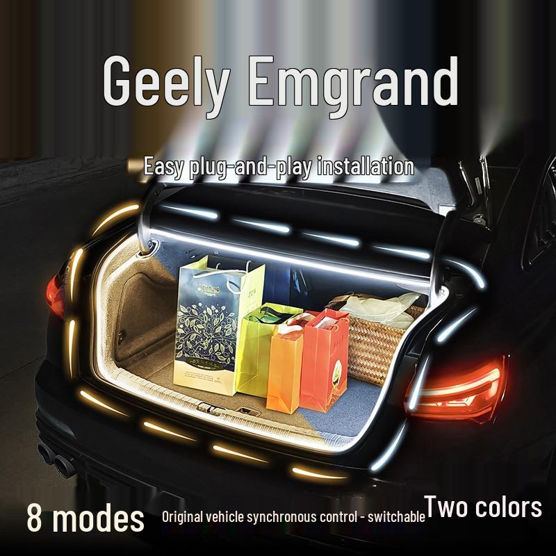 Accessoires Éclairage de Bienvenue à Flux d'Eau dans le Coffre et Éclairage d'Ambiance Intérieur pour Geely Emgrand L