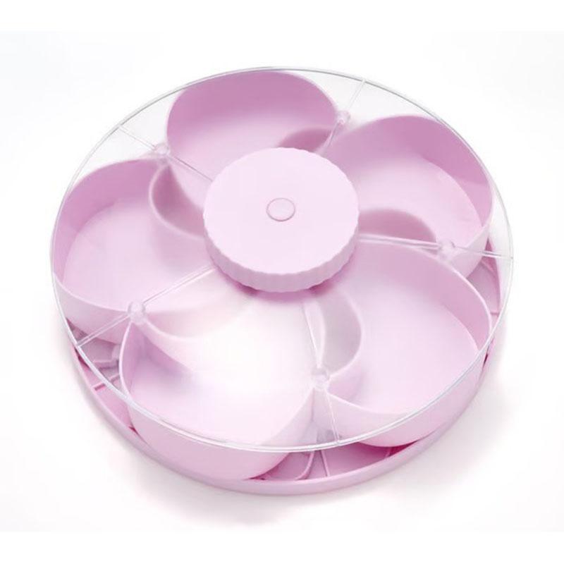 Divided Serving Tray That Spins Perfect for Snacks,vegetable, Fruit ,Dips & Party Supplies Rotating Snack Box Container with Lid