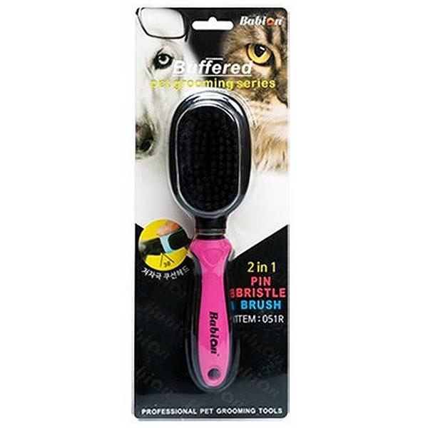 Babion Pet 2in1 Pin Bristol Brush 051R 215x60x50 Mm, Korean Pet Shampoo