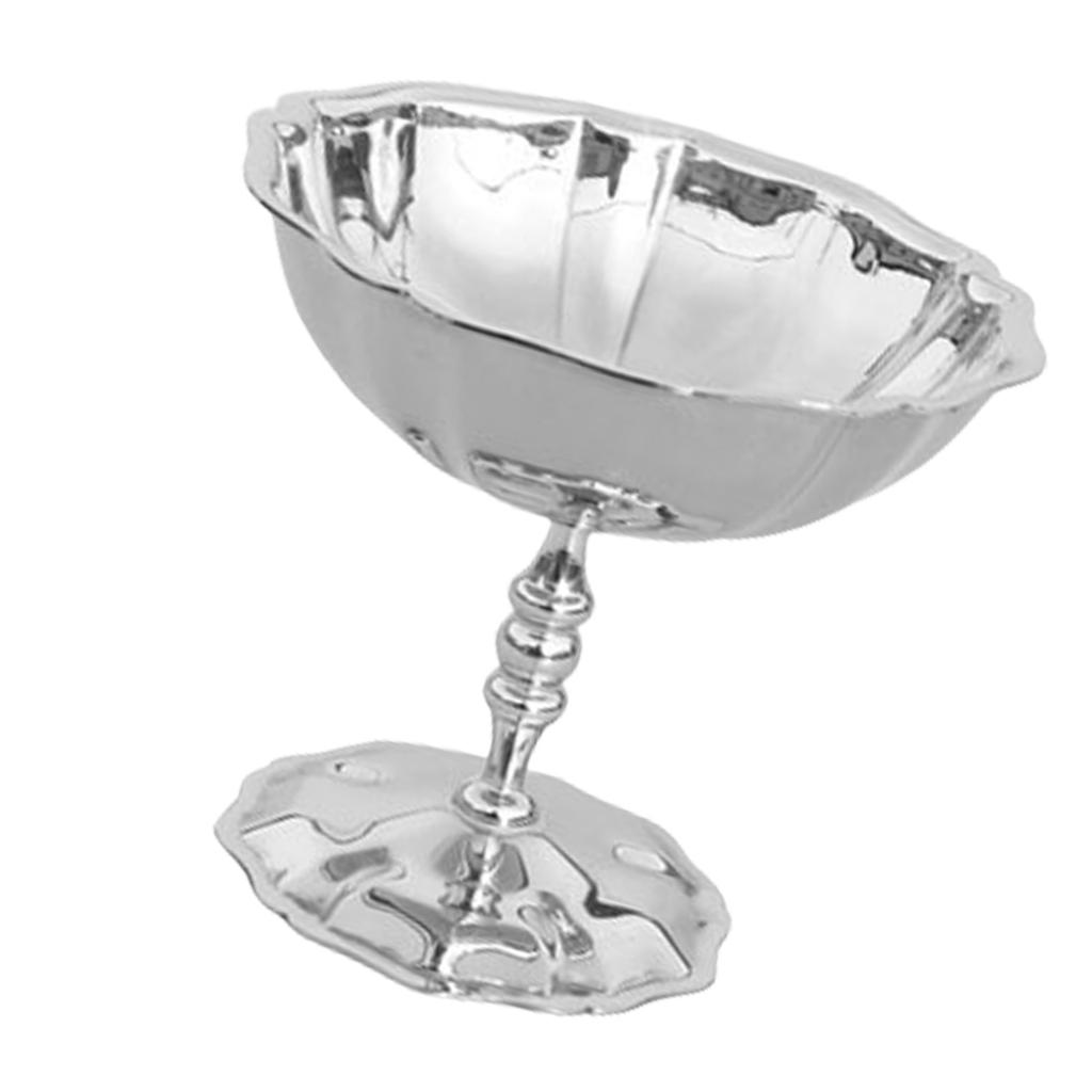 Tall Dessert Serving Bowl for Ice Cream Sorbet Mousse Stainless Steel Footed Salads Cup for Home and Restaurant Use