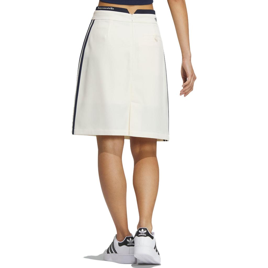 adidas Originals X Συνεργασία Χωρίς Τίτλο Φθινόπωρο/Χειμώνας 23 Μονόχρωμη Τρεις Ρίγες Χαμηλή Μέση Φερμουάρ Αθλητική Casual Φούστα Γυναικείες Φούστες Εκρού IN1076