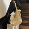 Yogodlns Women Hollow Out Crochet Tote Bag Fashion Knitted Bag Large Capacity Scarf Decor Handbag Female Summer Beach Solid Color Woven Shoulder Bag