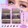 False Eyelash Extension Set, Single Cluster Of 433 Clusters Of 10-18Mm Length Mixed Eyelashes