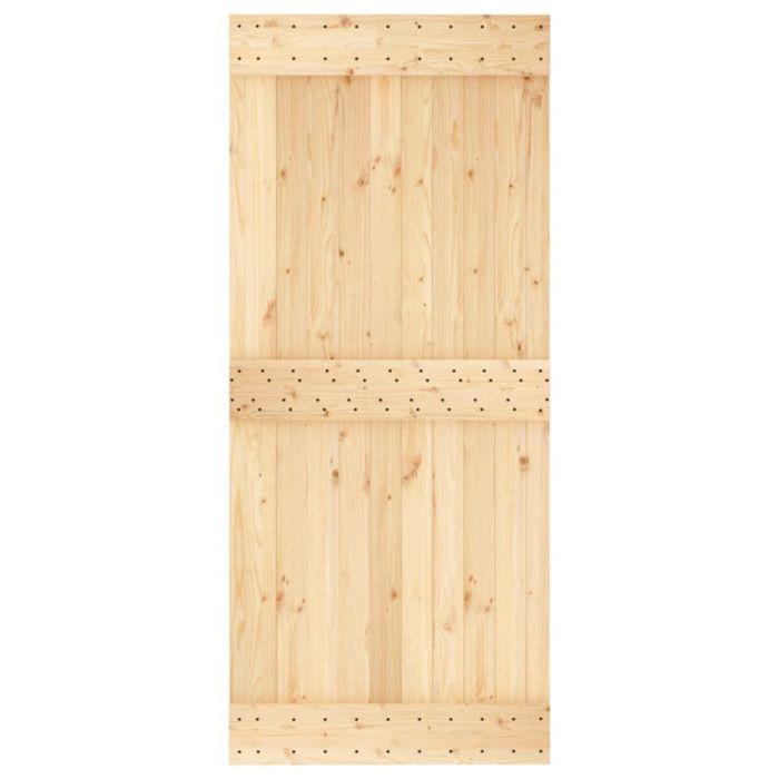 VidaXL Sliding Door and Hardware Kit 90x210 Cm Solid Pine, Interior Door, Interior Barn Door 3202989
