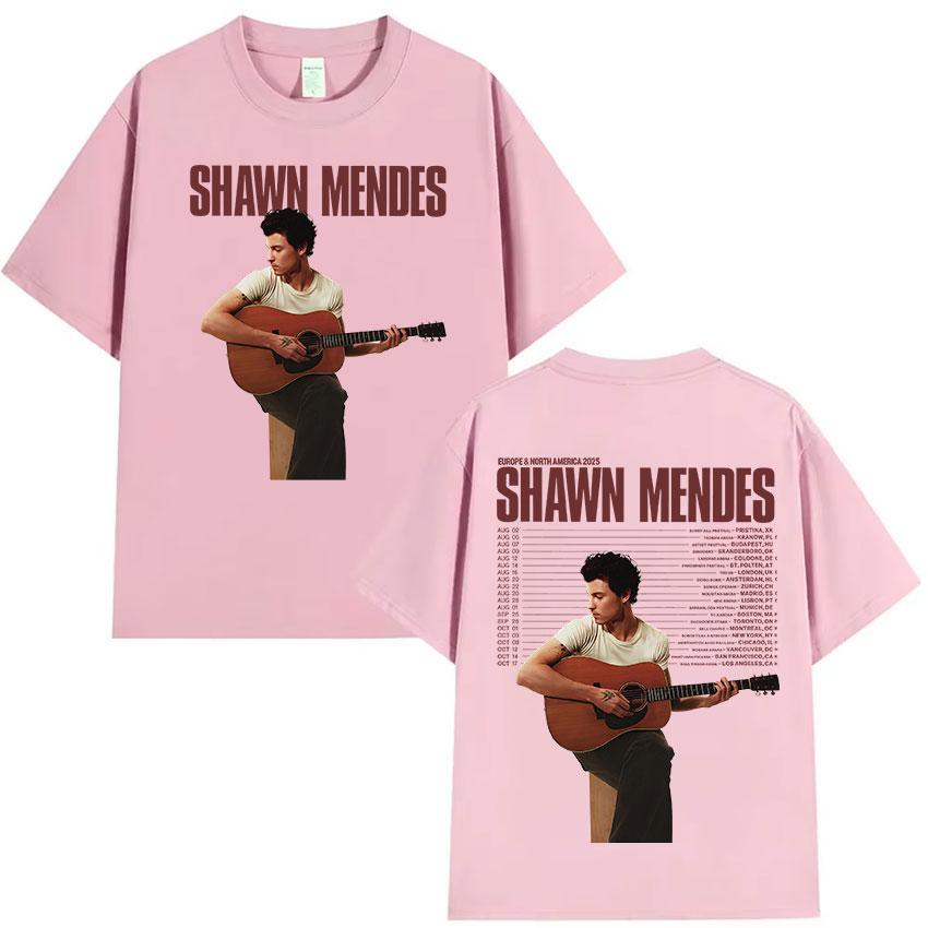 Zpěvák Shawn Mendes Turné 2025 Grafické tričko k albu Pánská móda Vysoce kvalitní bavlněná trička Hip Hop Gotické Tričko s krátkým rukávem