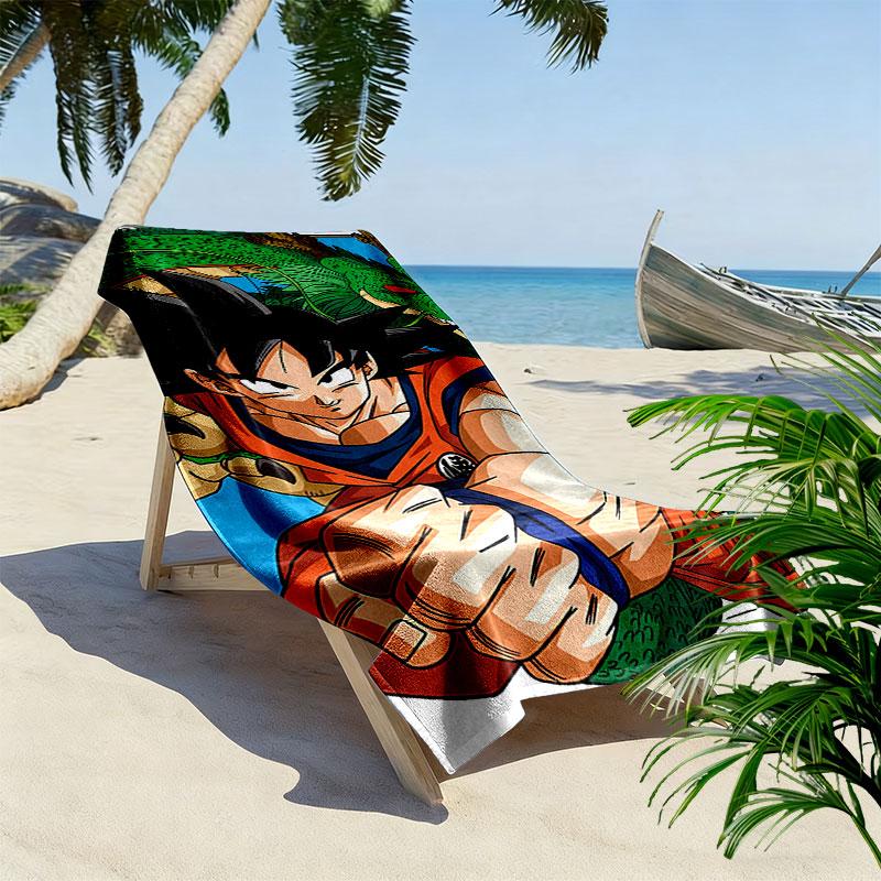 Dragon Ball Print Beach Towel, Large Soft Quick Dry Towel for Beach Camping Swimming