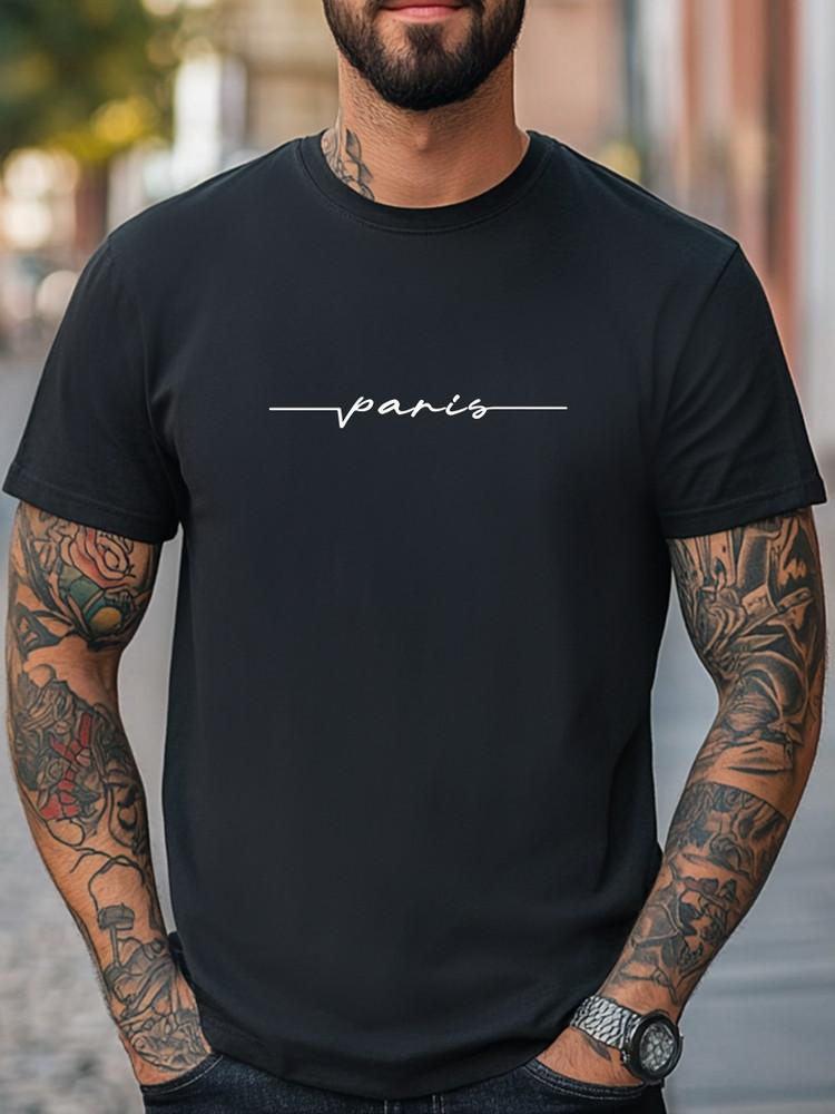 Paris Graphic T-shirt Unisex Top Women Men Tee Unisex T-Shirt L