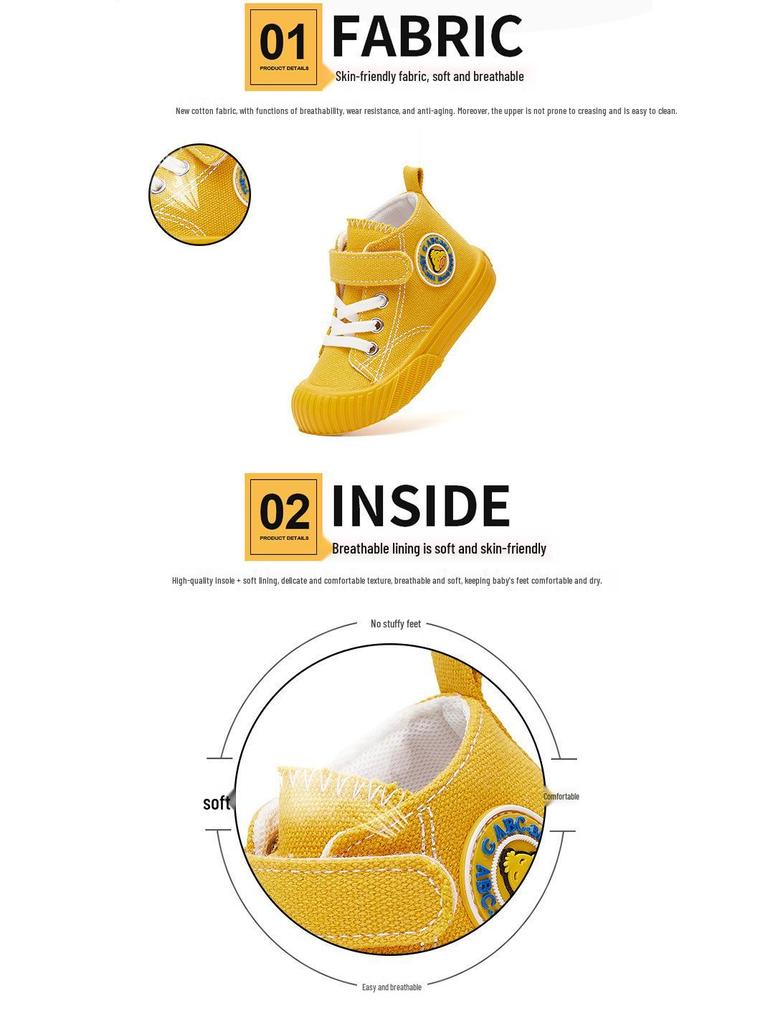 High-Top Canvas-Schuhe für Kinder Frühjahr/Herbst 2026 - Weichsohlige Kleinkind-Sneaker für Jungen & Mädchen