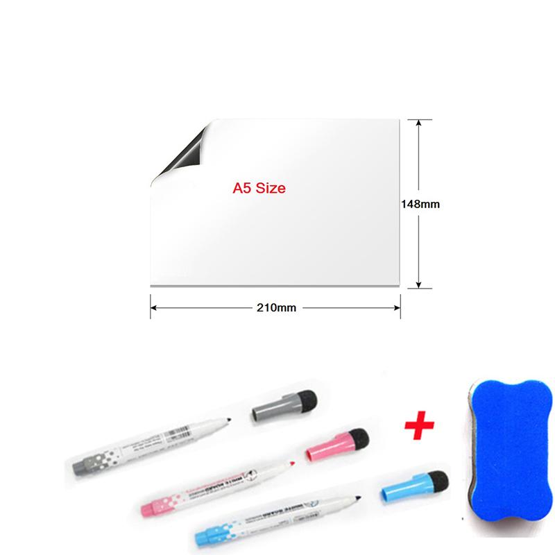 Fridge Magnet Whiteboard Set, A3 A4 A5 Magnetic Refrigerator Sticker ,Writing Remind Message Board Magnets for The Refrigerator