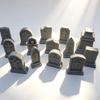 Mini Memorial Marker Set 14 Count Gray Cemetery Decor for Model Layout Styling, Layered Texture and Paint Friendly Home Display Decor