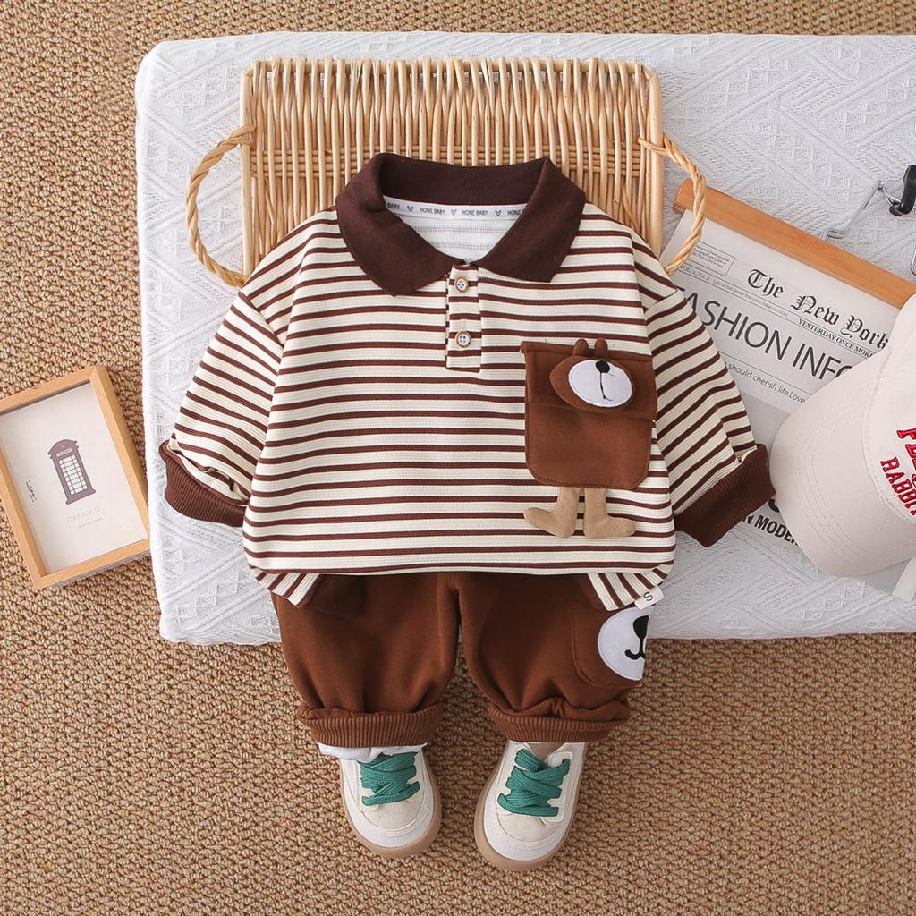 Kids Casual Long-Sleeve Set, Comfortable Daily Wear Outfits