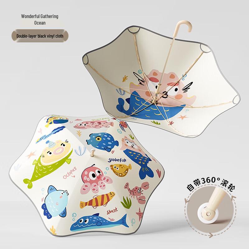 Kermit QLQ Ocean Theme Kids Safety Umbrella