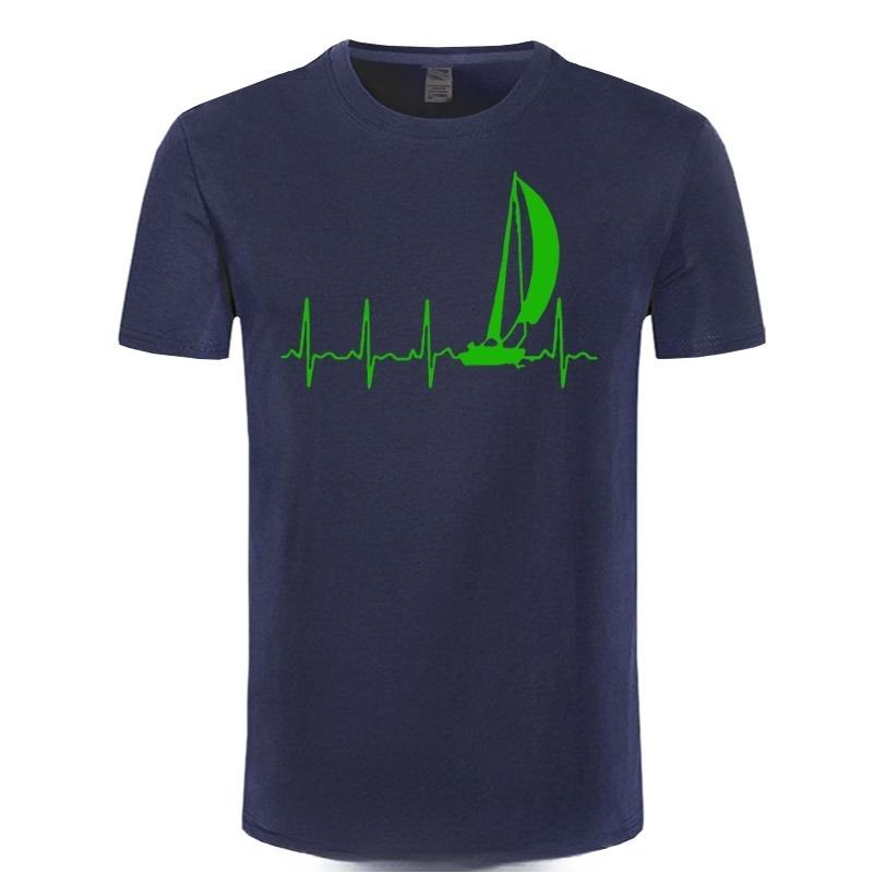 

Sailing T Shirt SAILING IN A HEARTBEAT TShirt Summer Graphic Tee Shirt Cute 100 Cotton Short Sleeve Mens Tshirt 4XL