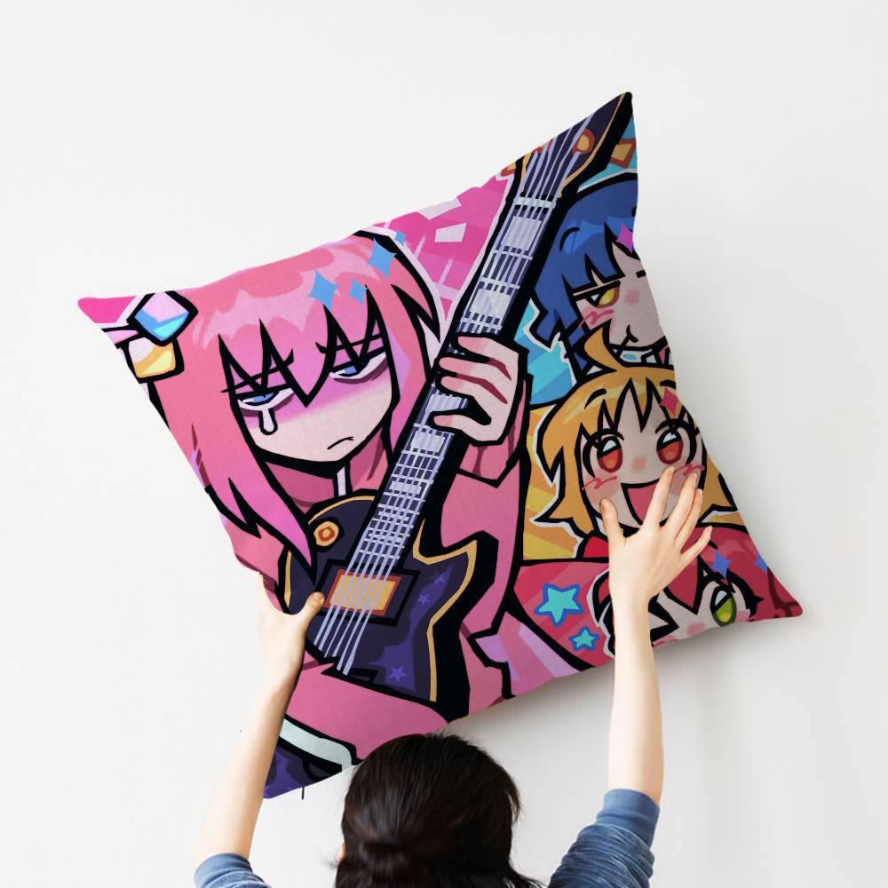 Anime Singer B-Bocchi The Rock! Personalized Picture Text Home Decorative Pillows Household Gifts 45x45cm