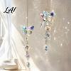 Crystal Wind Chimes for Garden Butterfly & Dragonfly Suncatcher Colorful Rainbow Maker Prism Hanging Unique Housewarming Gifts New Home Ornament,