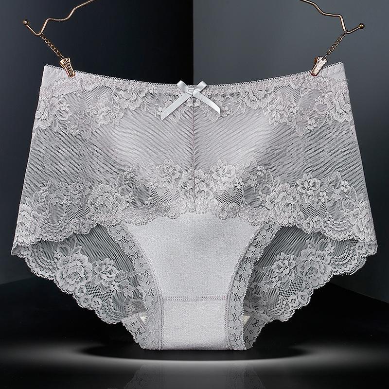 Antibacterial Seamless Mid-Waist Lace Panties