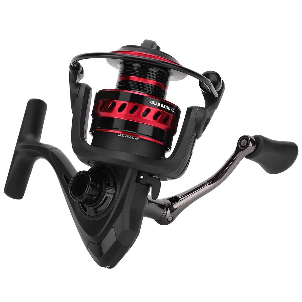Portable Metal Sea Rod Spinning Fishing Line Reel Rocking Raft Fishing Accessoryred black