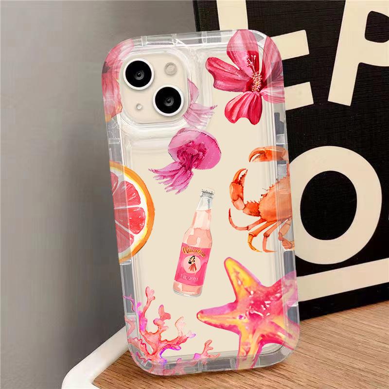 Blue Ocean Animals Phone Case For iPhone 16 15 14 Pro 13 12 11 Max Plus 7 8 Plus XR X XS SE 2020 Shockproof Soft Silicone Cover