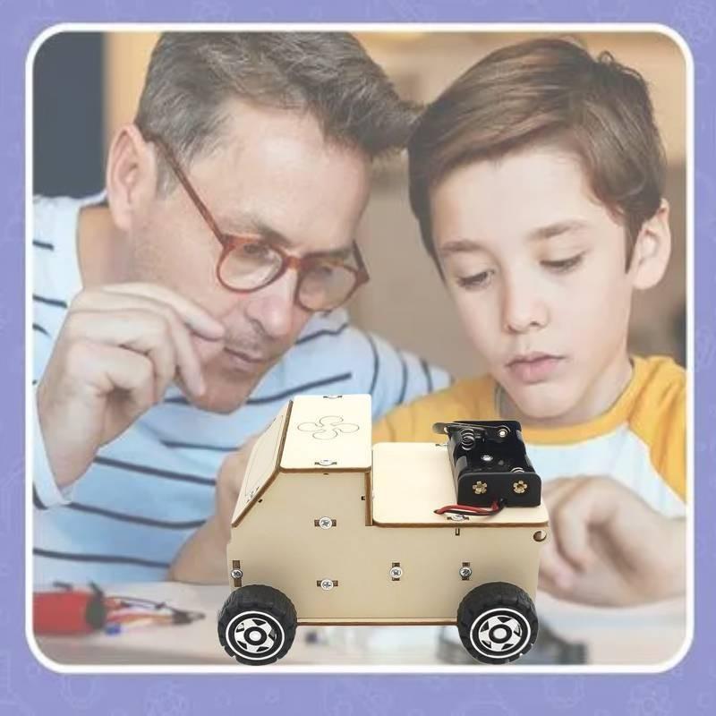 Kids Wooden Diy Vacuum Sweeper Educational Toy For Stem Learning Handmade Cleaning Cart Garbage Truck