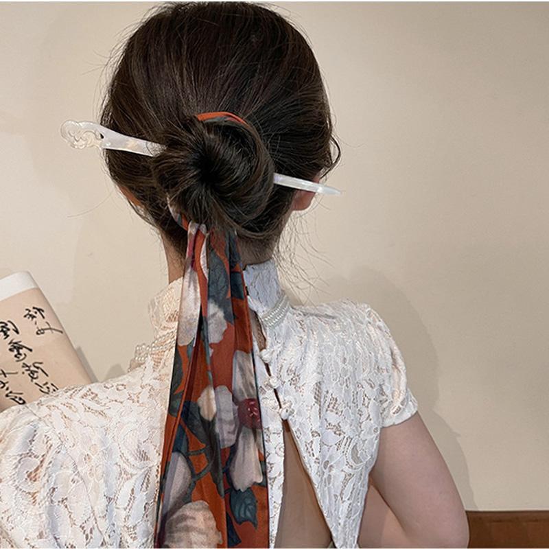 Vintage Chinesischer Stil Acetat Harz Haarstab für Frauen Platte Haarnadeln Haarspange Anstecknadel Kopfschmuck Hochzeit Haarschmuck Accessoires