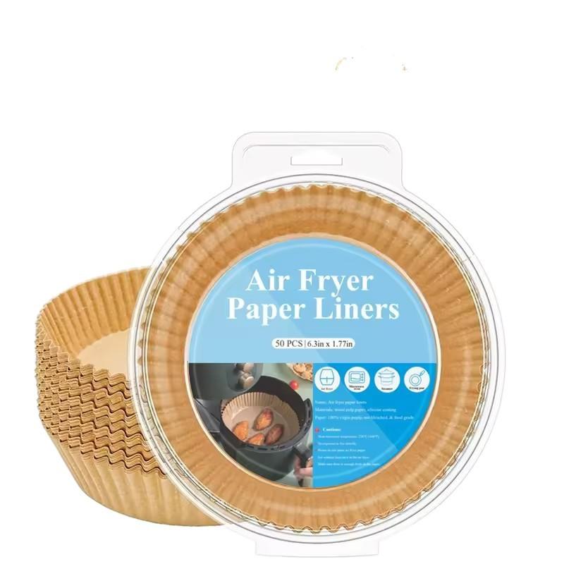 Food Grade Silicone Coated Air Fryer Paper Liners Non Stick Baking Oil Absorbent