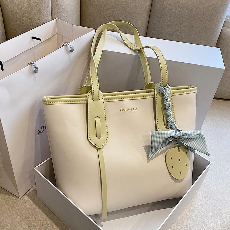 New Women PU Leather Simple Handbags Vintage Ladies Casual Large Capacity Shoulder Bag Fashion Commute