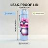 1PC Cute Pink Penguin 750ml Color Plastic Sports Water Bottle Leakproof Flip Straw Lid Suitable for Sports Office Home Use