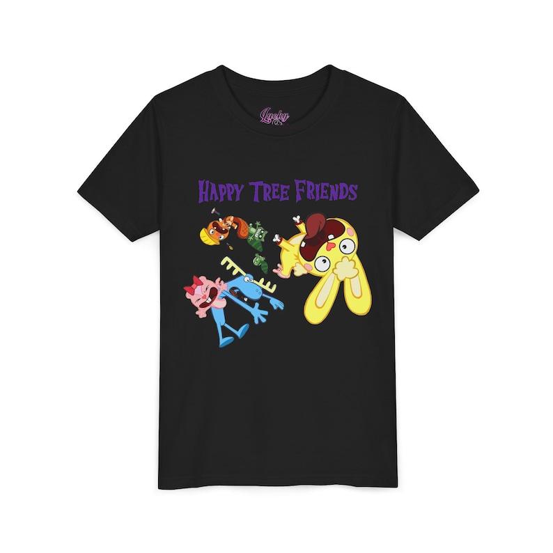 Youth Size Happy Tree Friends Cartoon tee - Gore Animation Toddler Tshirt - Giggles Cudddles Lumpy Lifty And Shifty Handy 2000 s shirt 100