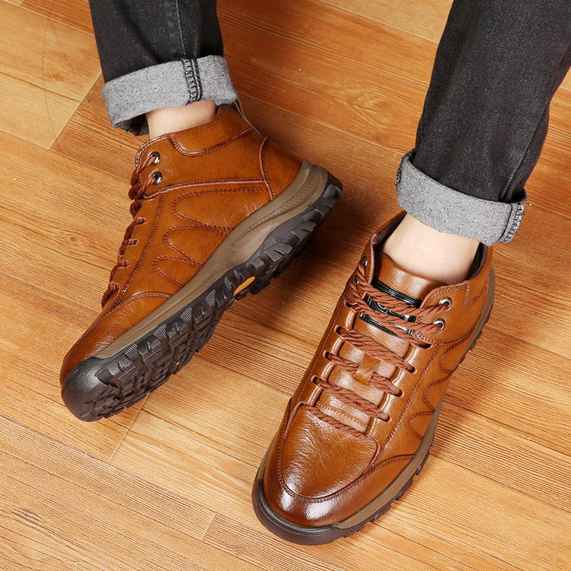 2024Men's British Fashion Casual Shoes Italian Breathable and Comfortable Running Non Slip Outdoor Lace Mountaineering Shoes