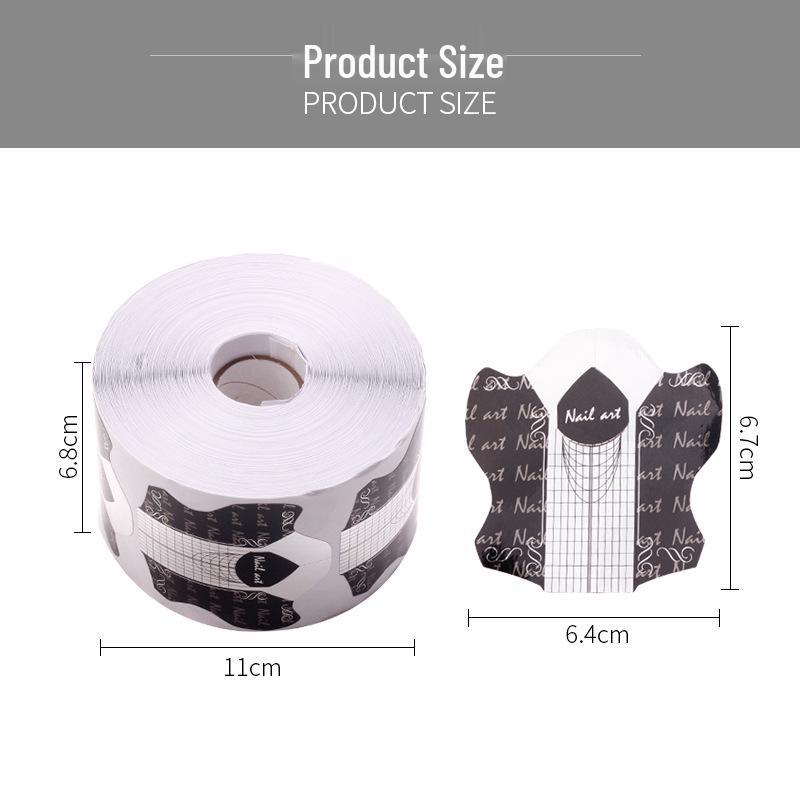 100-Piece French Light Therapy Nail Extension Forms: Butterfly & Horseshoe Designs
