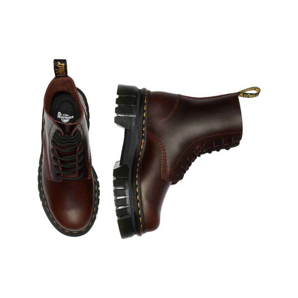 Dr. Martens Audrick Leather Platform Soft Sole 8 Eyelet Short Boots Women Boots Burgundy 27818211