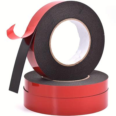 10m Super Strong Dual-Sided Adhesive Tape, 1.0mm Thick, Red & Black Design - Waterproof, Heat Resistant, Ideal for Mounting, Labeling & Office Use