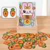 Non-Toxic Montessori Parent-Child Interaction Play House Simulation Rabbit Feeding Game Early Educational Fine Motor Educational Toys Gift