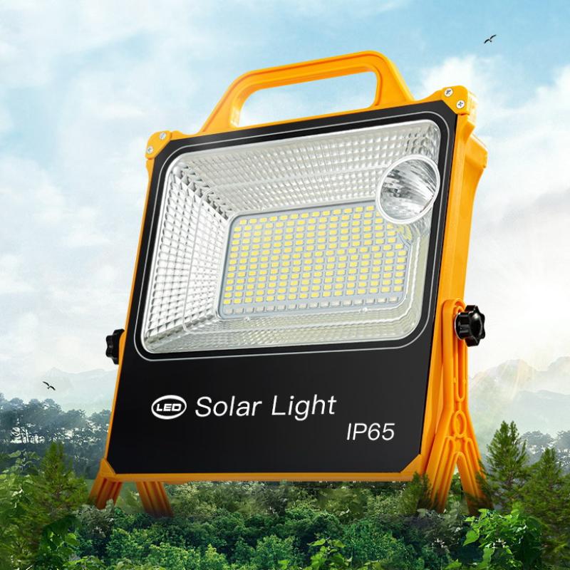 Portable Led Solar Flood Light With Ip65 Waterproof High Brightness Perfect For Outdoor Camping Hiking Emergency Lighting