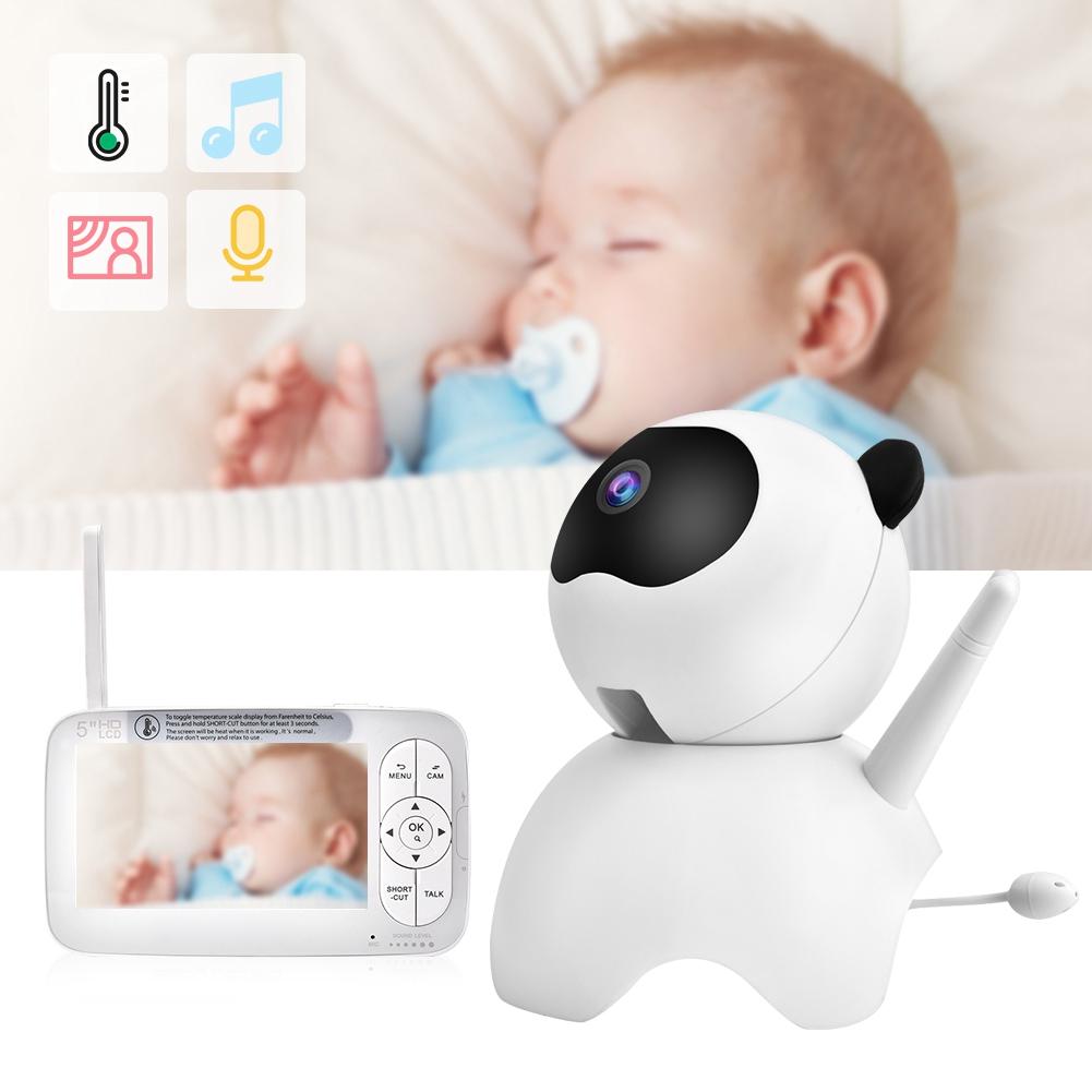 720P HD Wireless Digital Color Night Vision Baby Monitor with 5in LCD