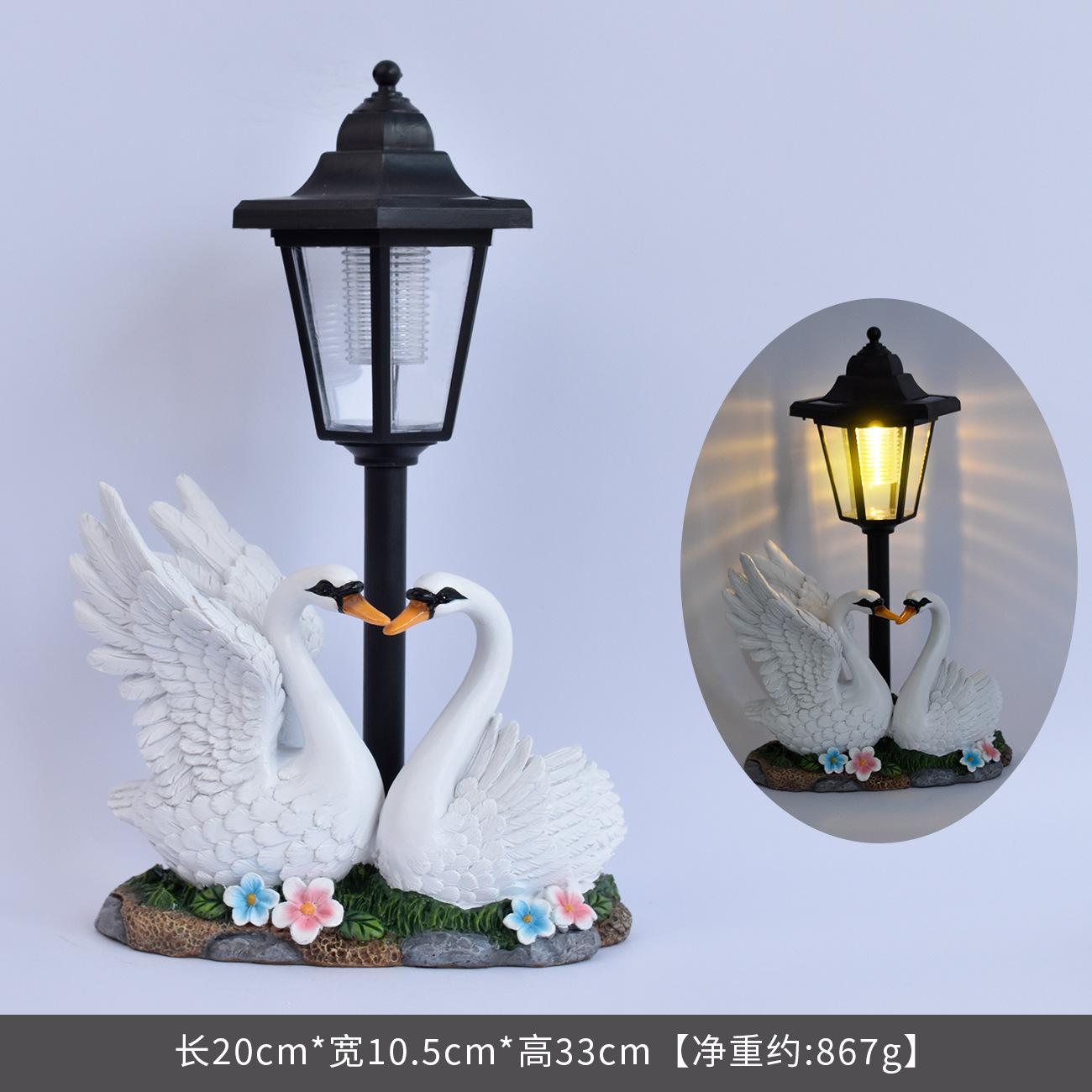

JYL TS/153,Hot Sale Couple Swan Garden Decor Figurine Garden Statue Home Solar Outdoor Light Resin Craft One Size перська-червоний колір