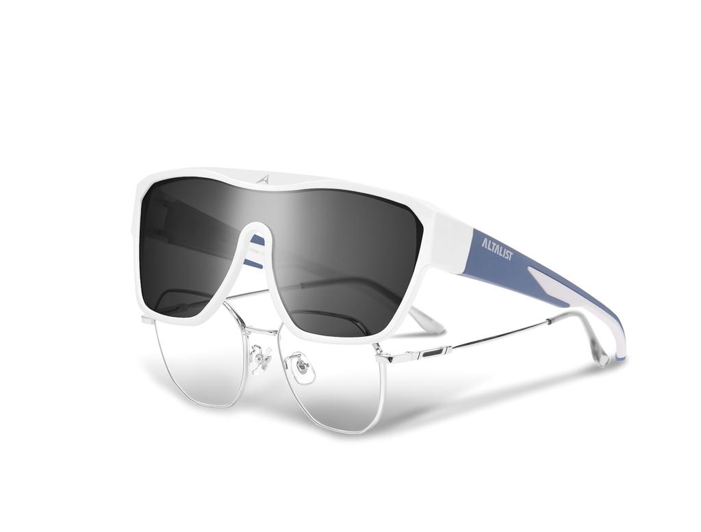 ALTALIST Overglasses with Polarized Lenses Blue Silver Mirror (Smoky Frame, Lens)