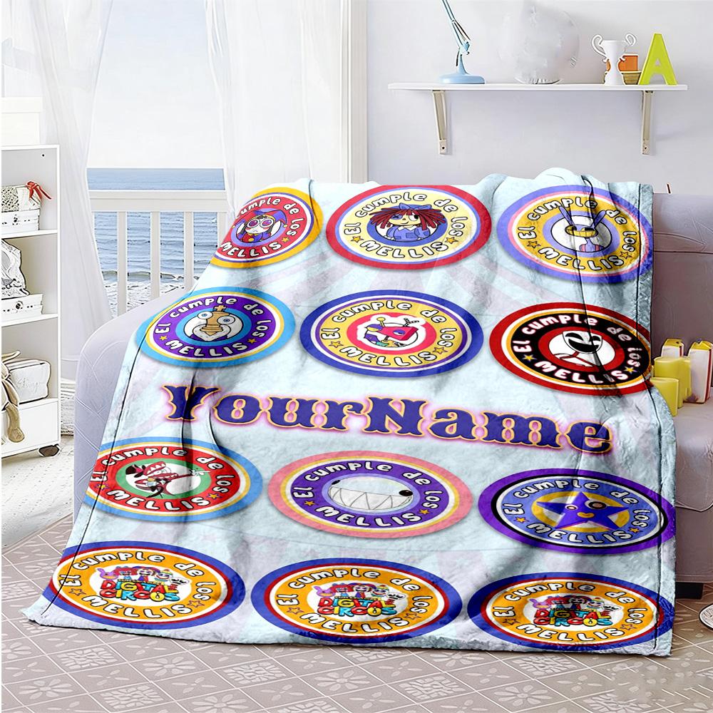Coper ta Plaid Circo Digitale Testo Personalizzato Coperta Personalizzata Morbida Calda Accogliente Versatile per Biancheria da Letto Soggiorno Sedia da Ufficio Mare