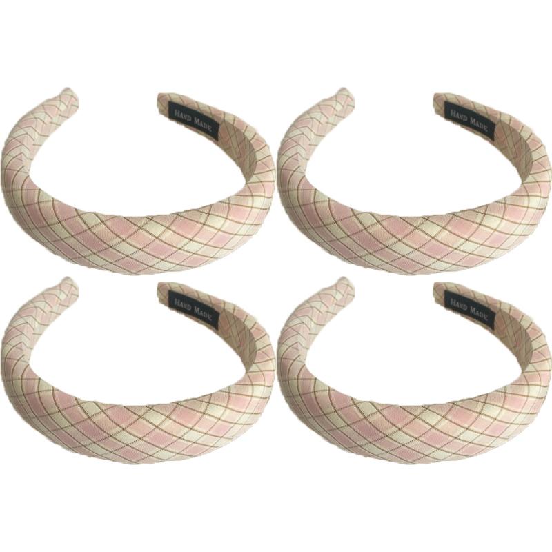 Cloth Plaid Sweet Headband Women's Korean Fashion Fresh Hair Band Outdoor Hair Accessories