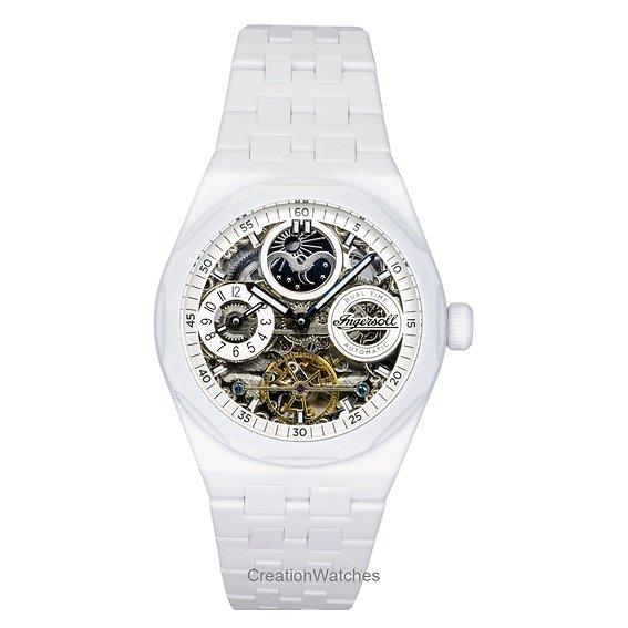 Ingersoll Die Broadway Ceramic White Skeleton Dial Automatic I15103 Herrenuhr