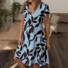 Women's Fashion Summer Casual Short Sleeve Floral Print Dresses