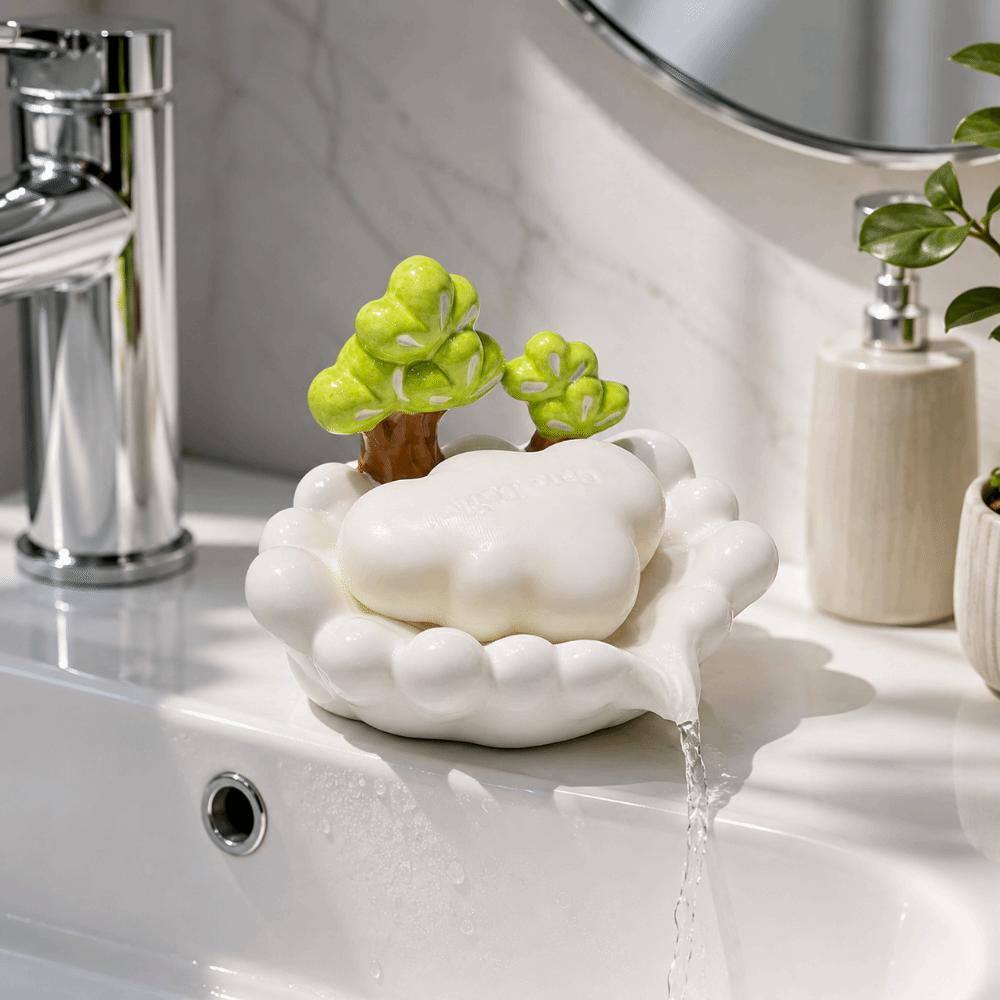 Self Draining Soap Draining Container Portable Soap Dish Tray Ceramic Soap Plate  Household