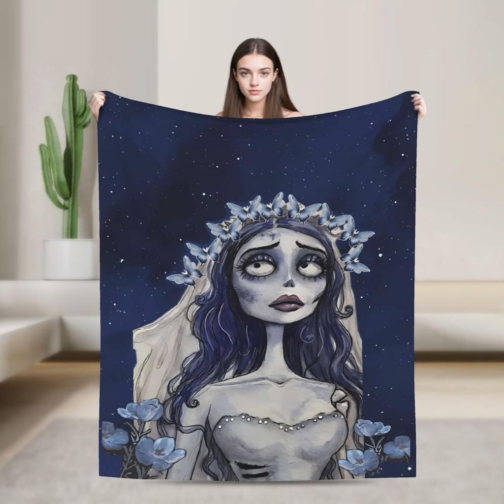 Anime Film Corpse Bride Decke Warm Weich Mode Plüsch Überwurfdecke Für Jungen Mädchen Outdoor Flanell Tagesdecke Bettbezug