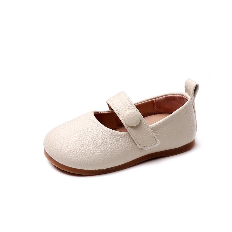 2024 Nowe Proste Dziewczęce Buty Codzienne Okrągły Nosek PU Zapinane na Rzep Jednokolorowe Dziecięce Modne Księżniczki Platformowe Mokasyny Wiosna PU