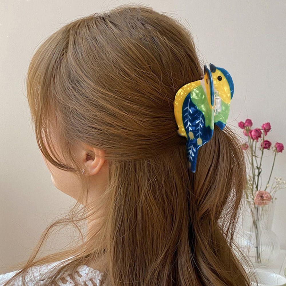 Korean Style Animal Hair Clip Creative Bird Shark Clip Creative Acetate Hair Claw  Girls